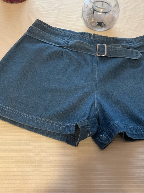 Jean company Pants - High-Waist Denim Belted Women’s Shorts - Blue